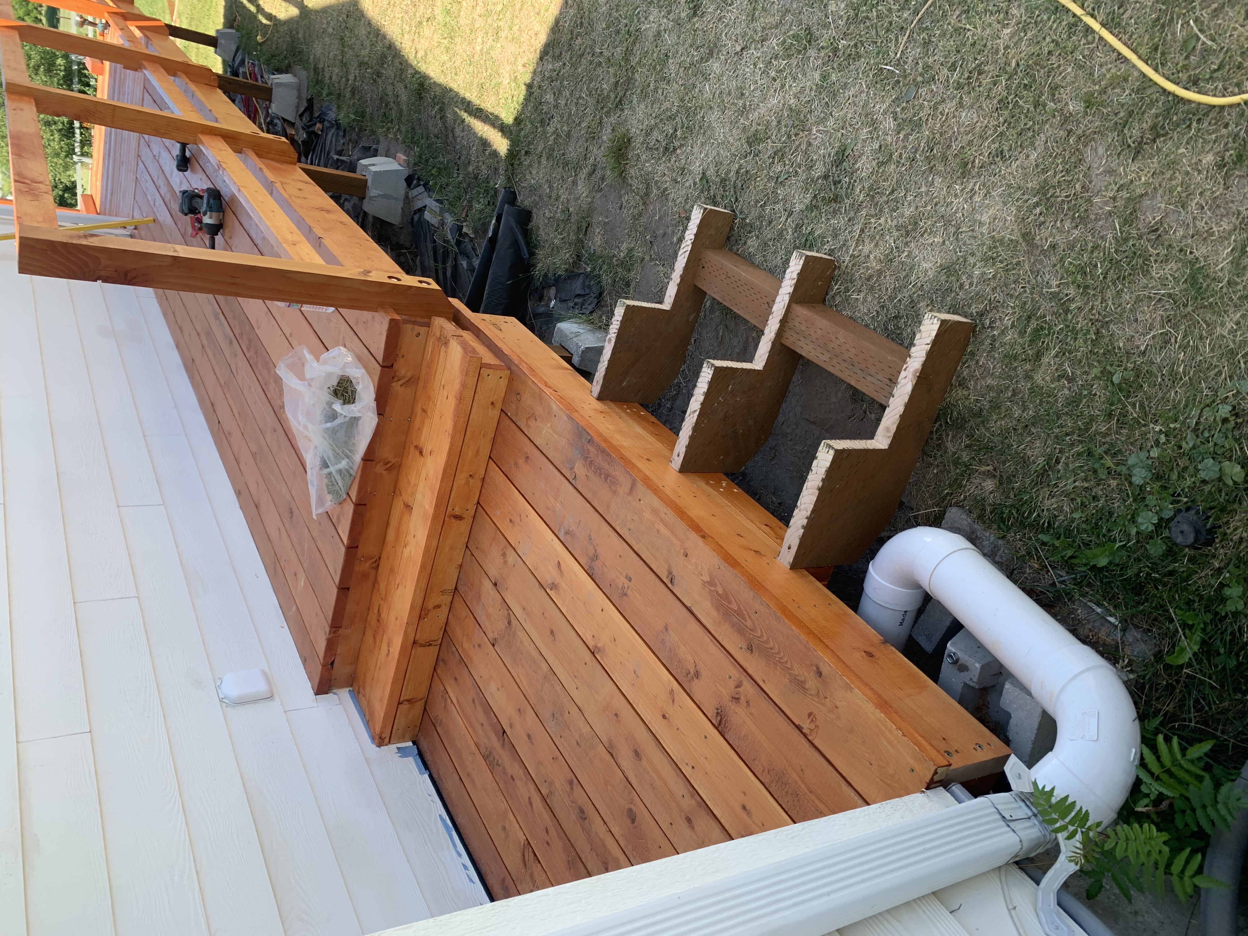 Deck staining prep phase