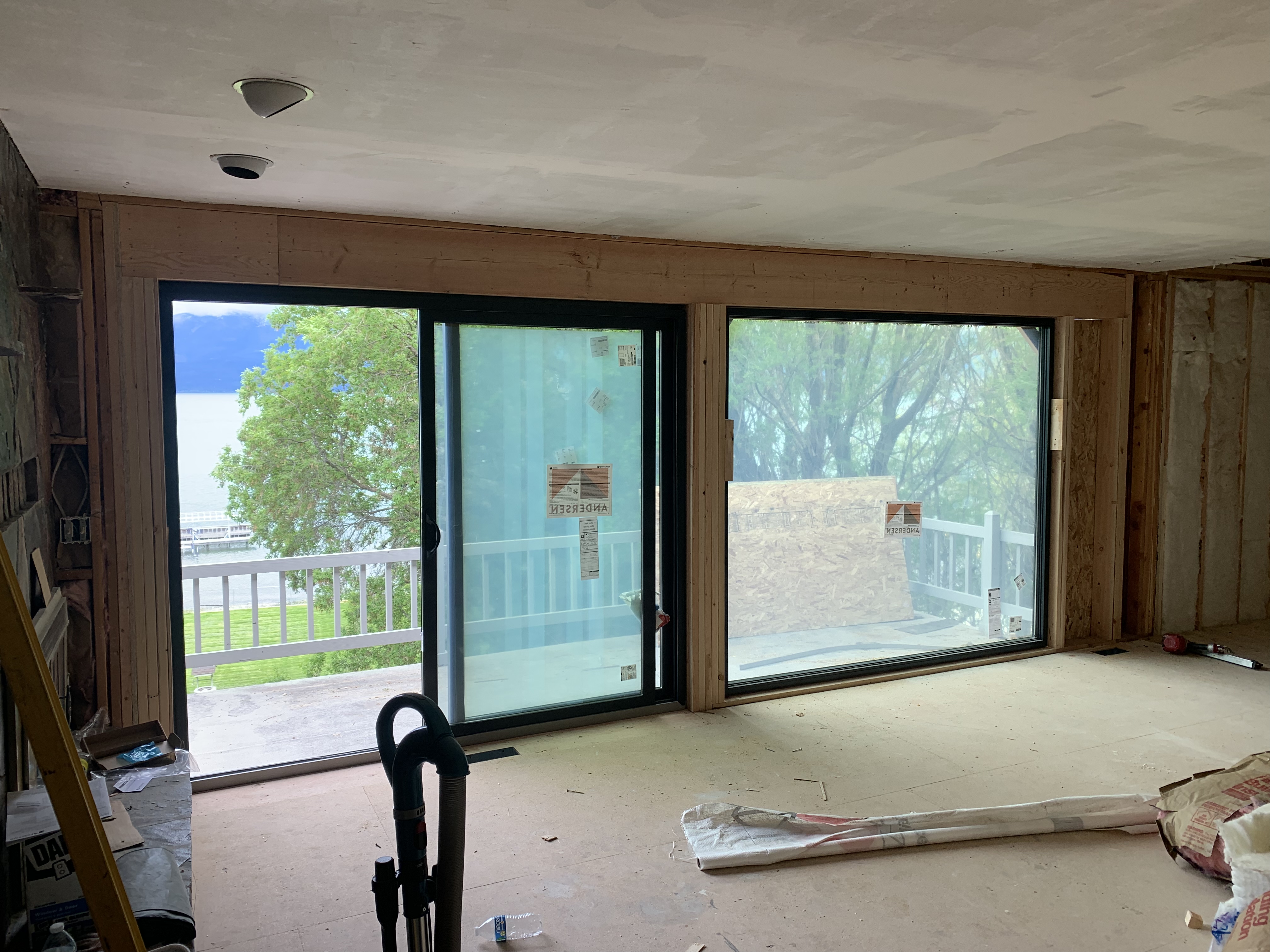 Custom lakeside window layout and structural framing by Tyler Ross